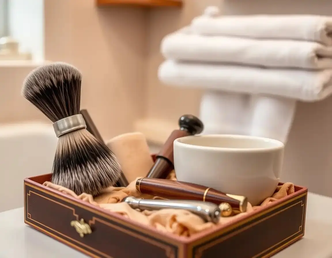 Kit de Rasage de Luxe avec Blaireau