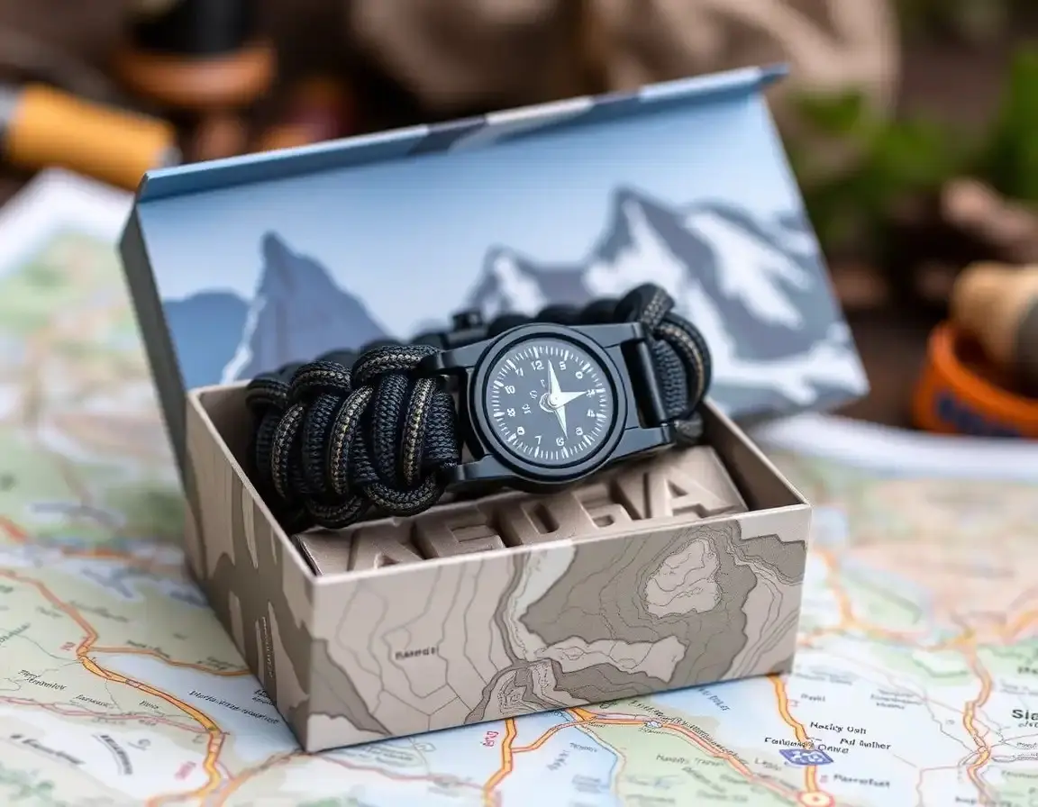 Bracelet de survie en paracorde avec boussole