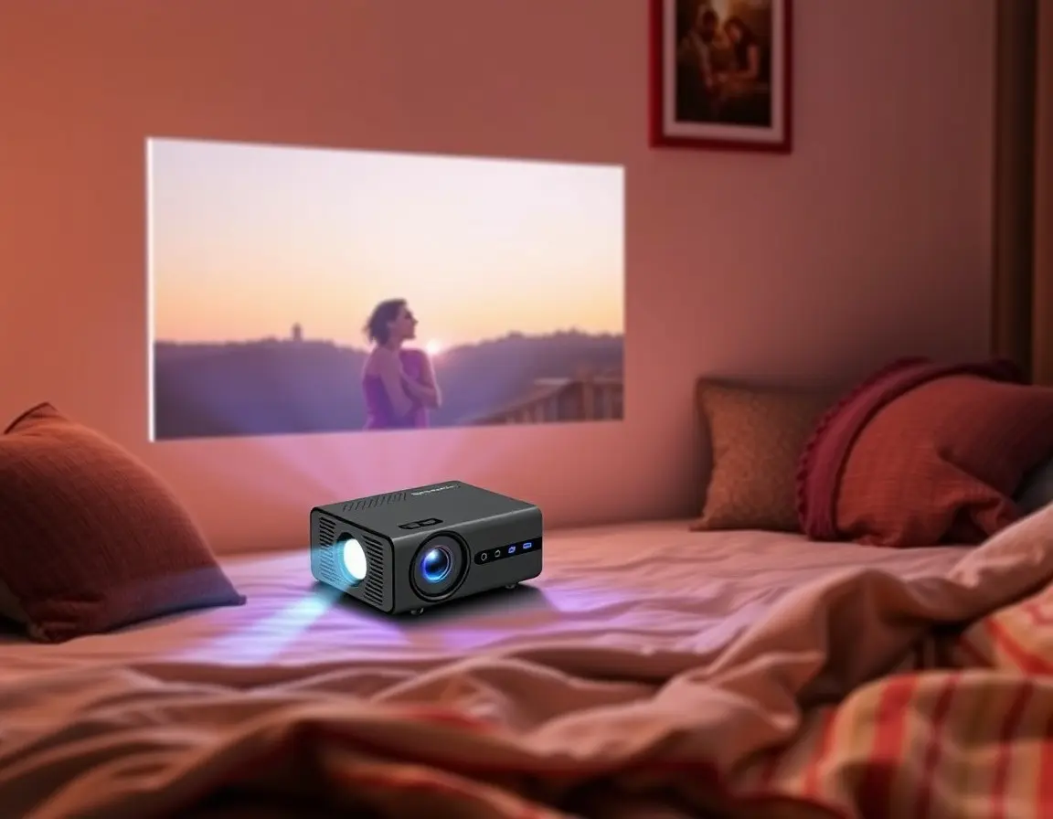Mini-Projecteur Portable pour Soirées Cinéma Romantiques