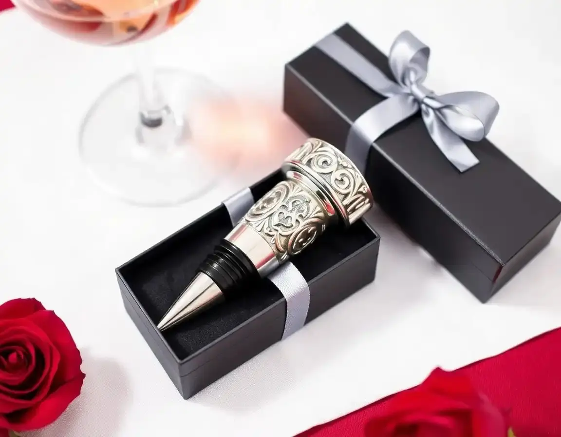 Bouchon à Vin Élégant en Acier Inoxydable