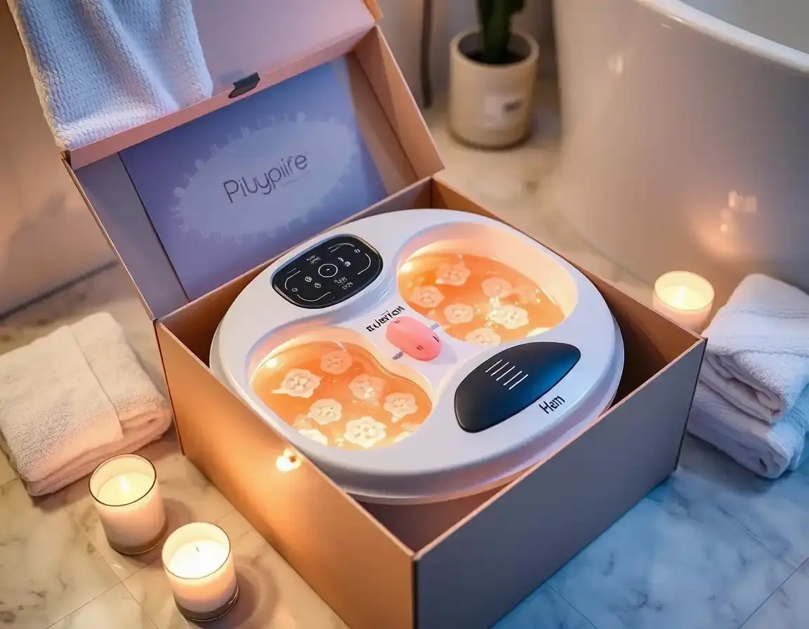 Appareil de massage électrique pour les pieds avec chaleur et bulles