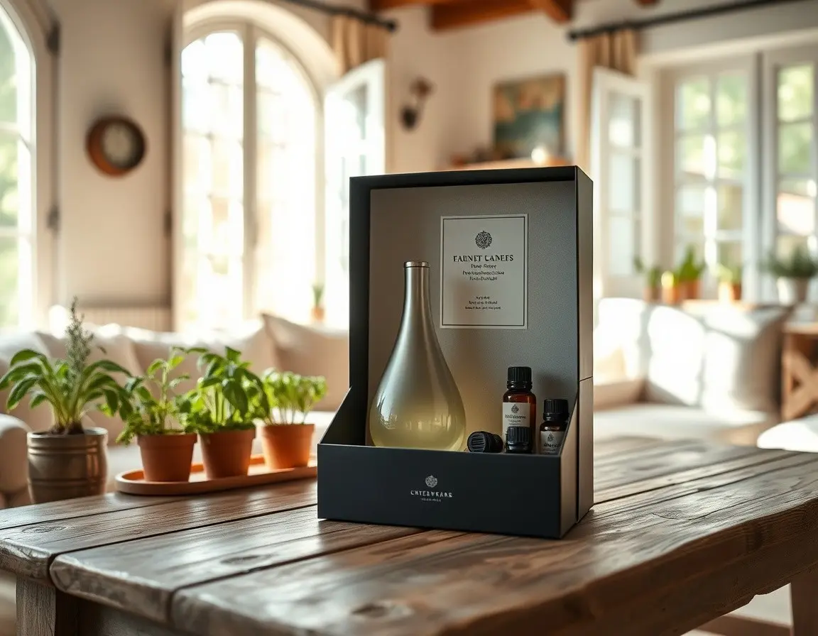 Diffuseur d'Huiles Essentielles avec Coffret Aromathérapie