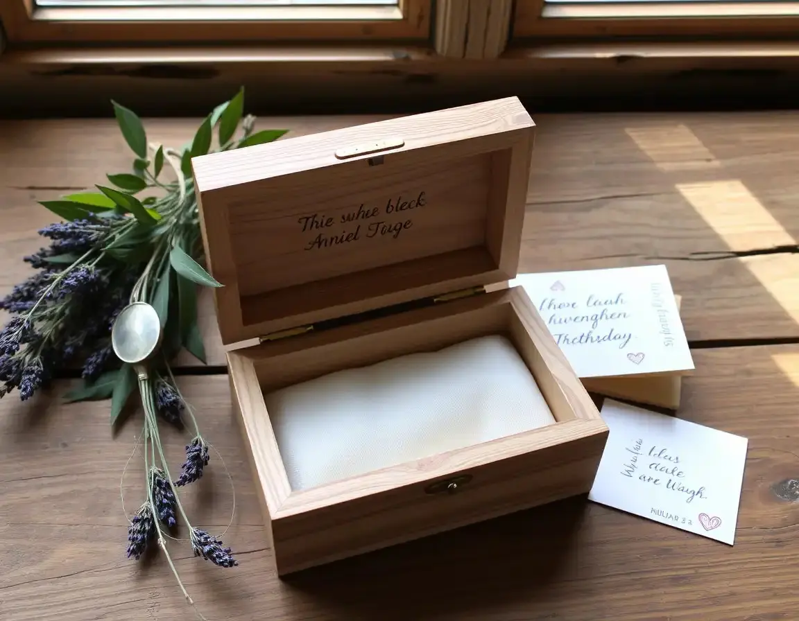 Boîte à Souvenirs en Bois Gravée Personnalisée