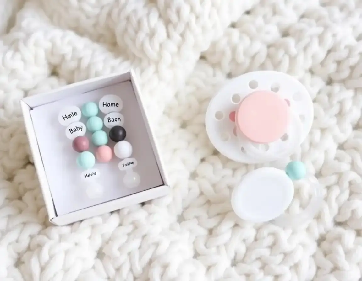 Attache-tétine en silicone personnalisée avec prénom