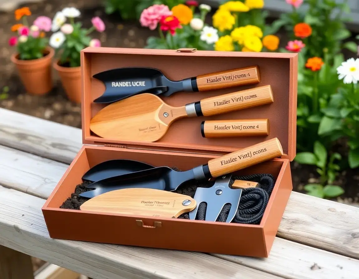 Set d'Outils de Jardinage Gravés