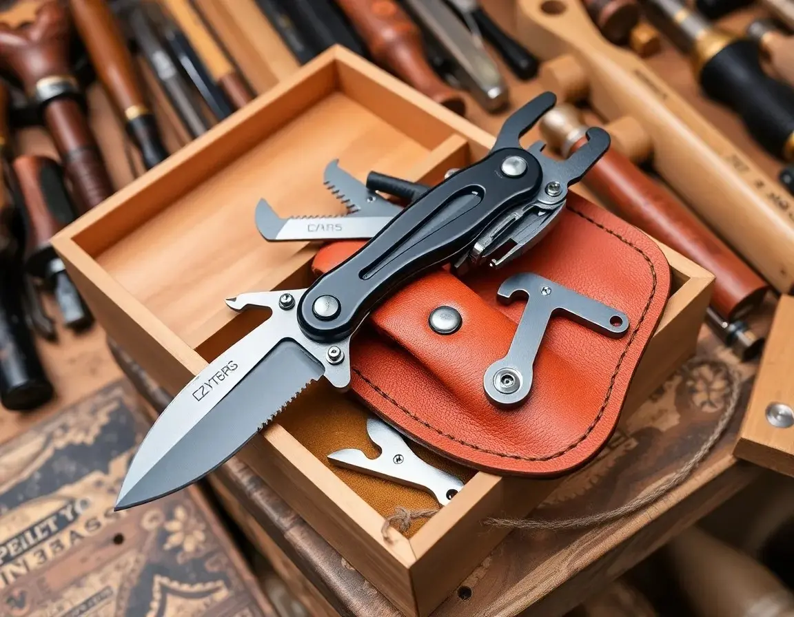 Multi-outil Sophistiqué avec Étui en Cuir