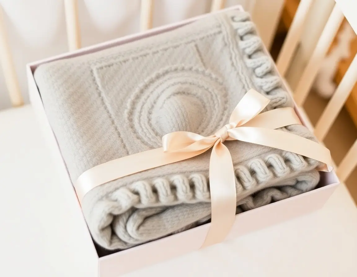 Couverture bébé en laine Mérinos