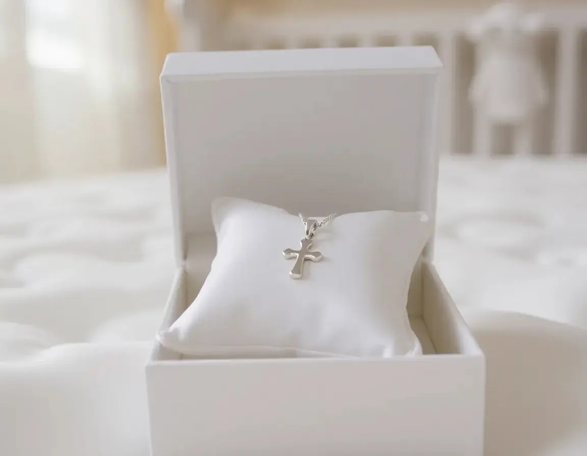 Pendentif Croix en Argent Sterling pour Bébé