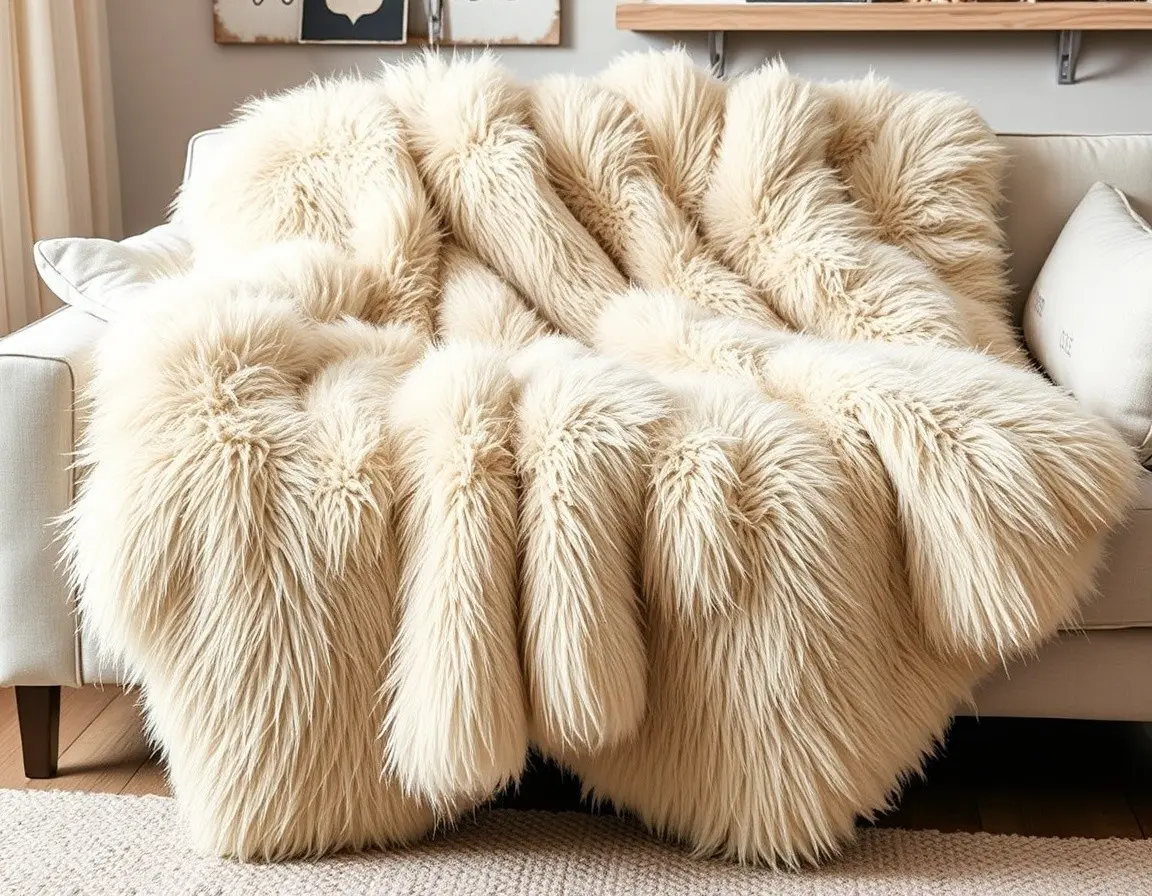 Couverture Plaid en Fausse Fourrure