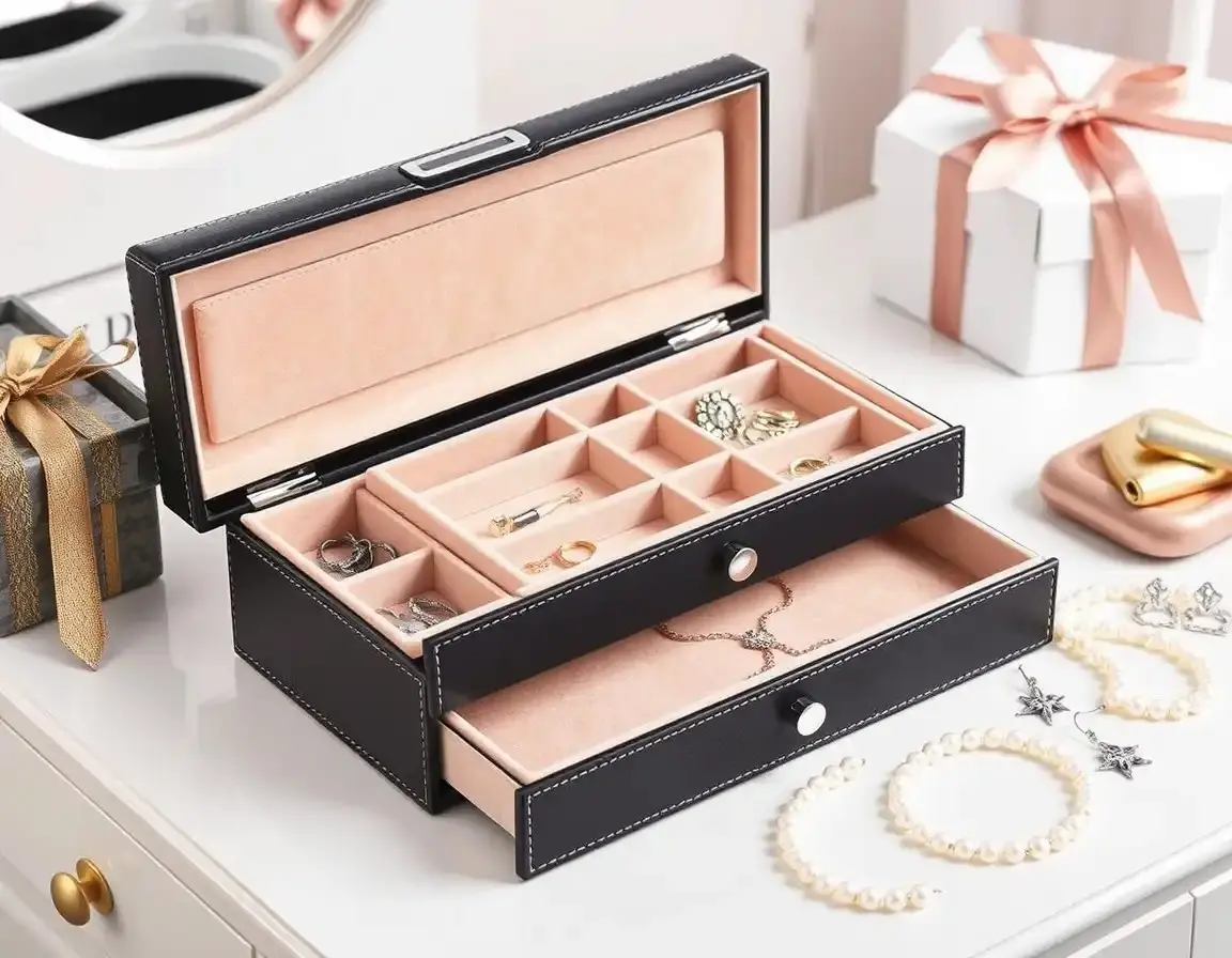 Boîte de Rangement à Bijoux Multi-Niveaux