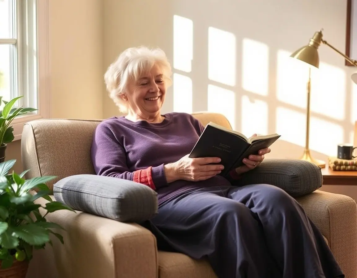 Oreiller de lecture ergonomique avec accoudoirs