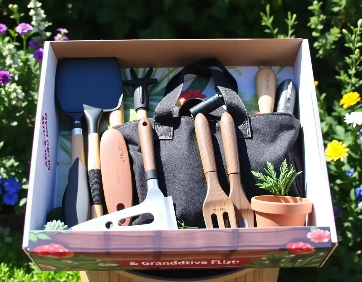 Ensemble d'outils de jardinage avec sac