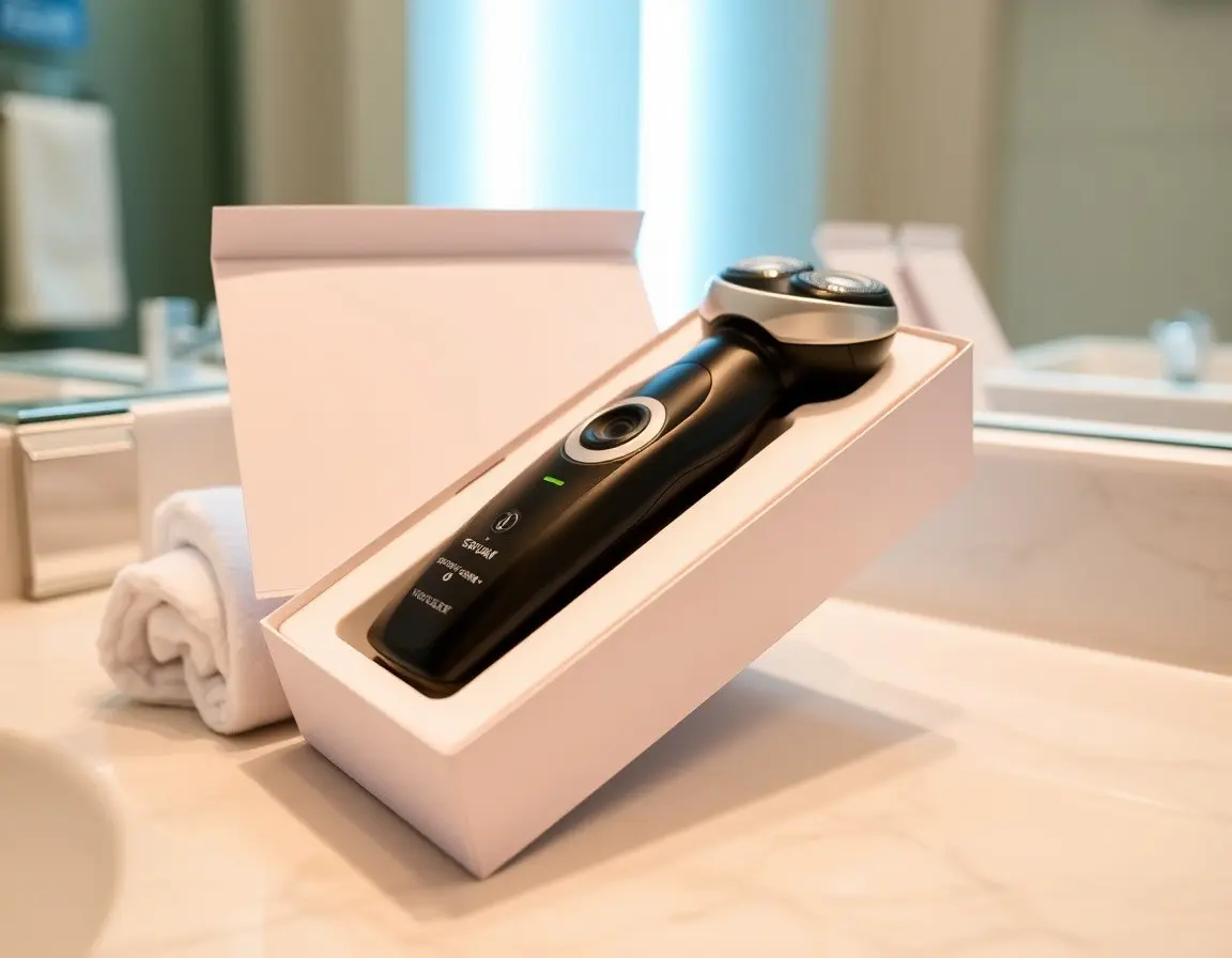 Rasoir électrique rotatif étanche avec tondeuse