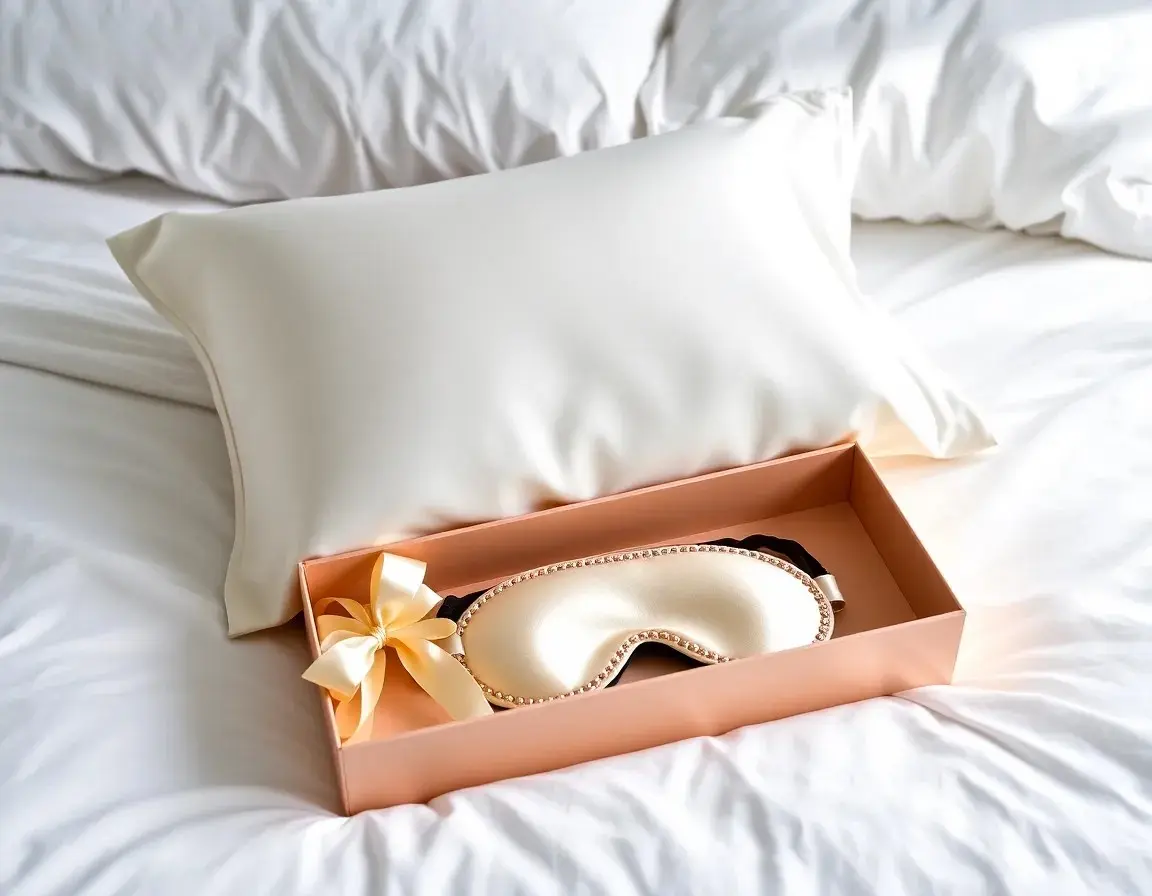 Set Taie d'oreiller et Masque de Nuit en Soie