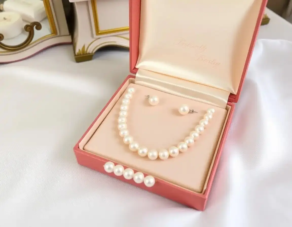 Ensemble Collier et Boucles d'Oreilles de Perles d'Eau Douce