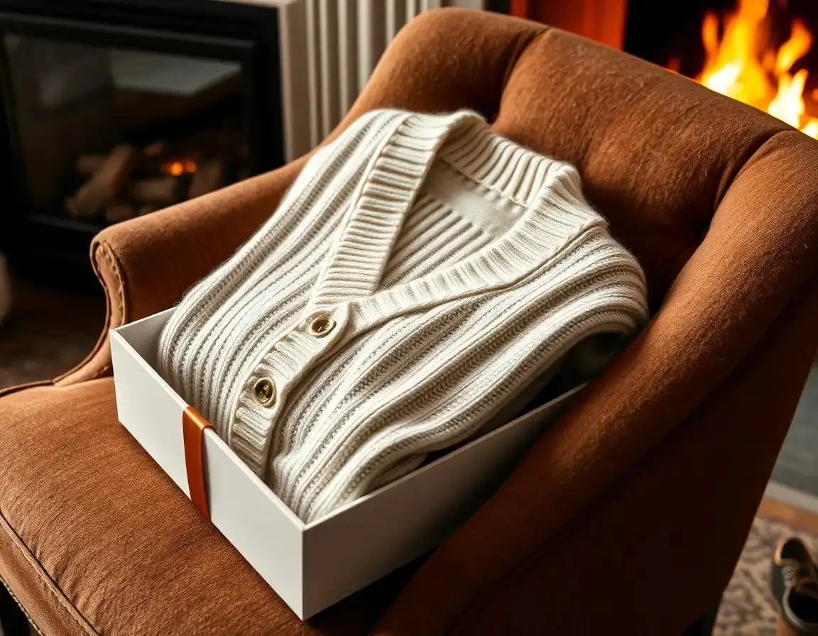 Cardigan Tricoté en Mélange Cachemire