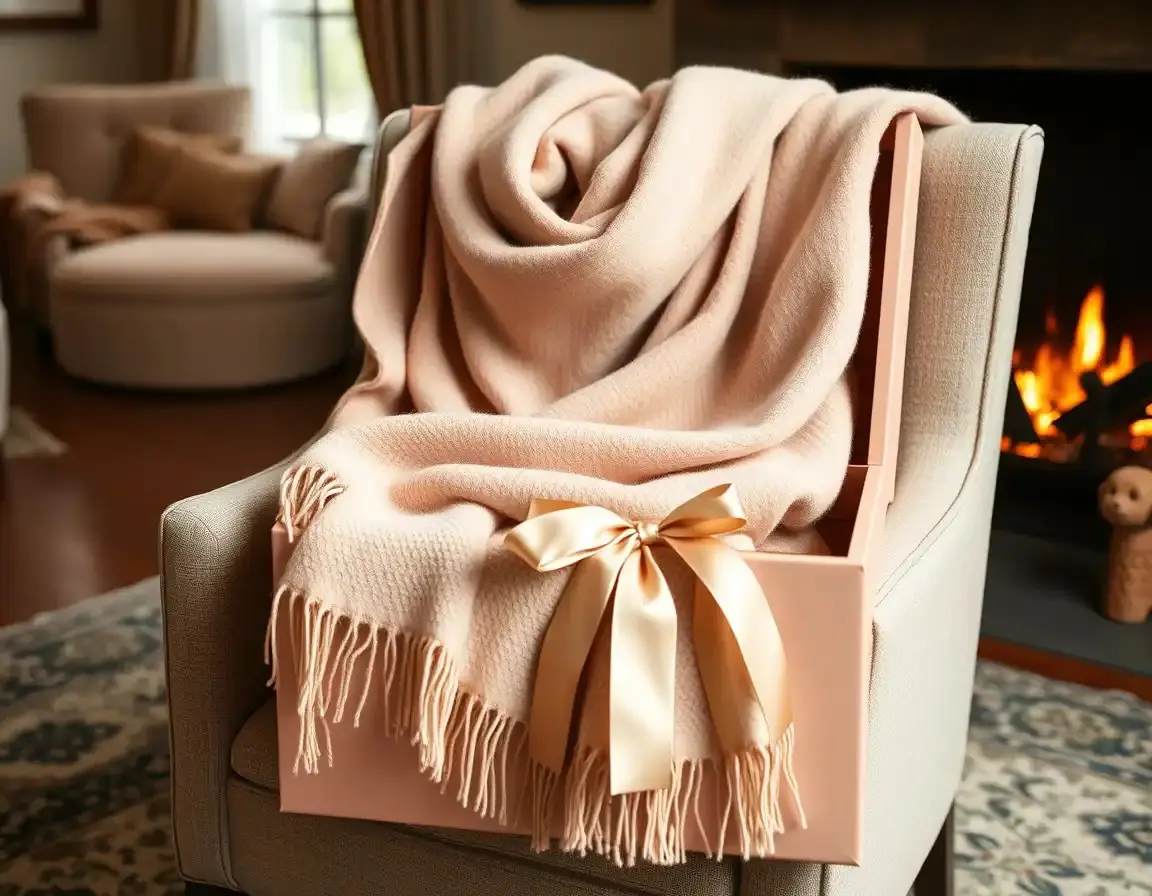 Châle oversized en mélange cachemire