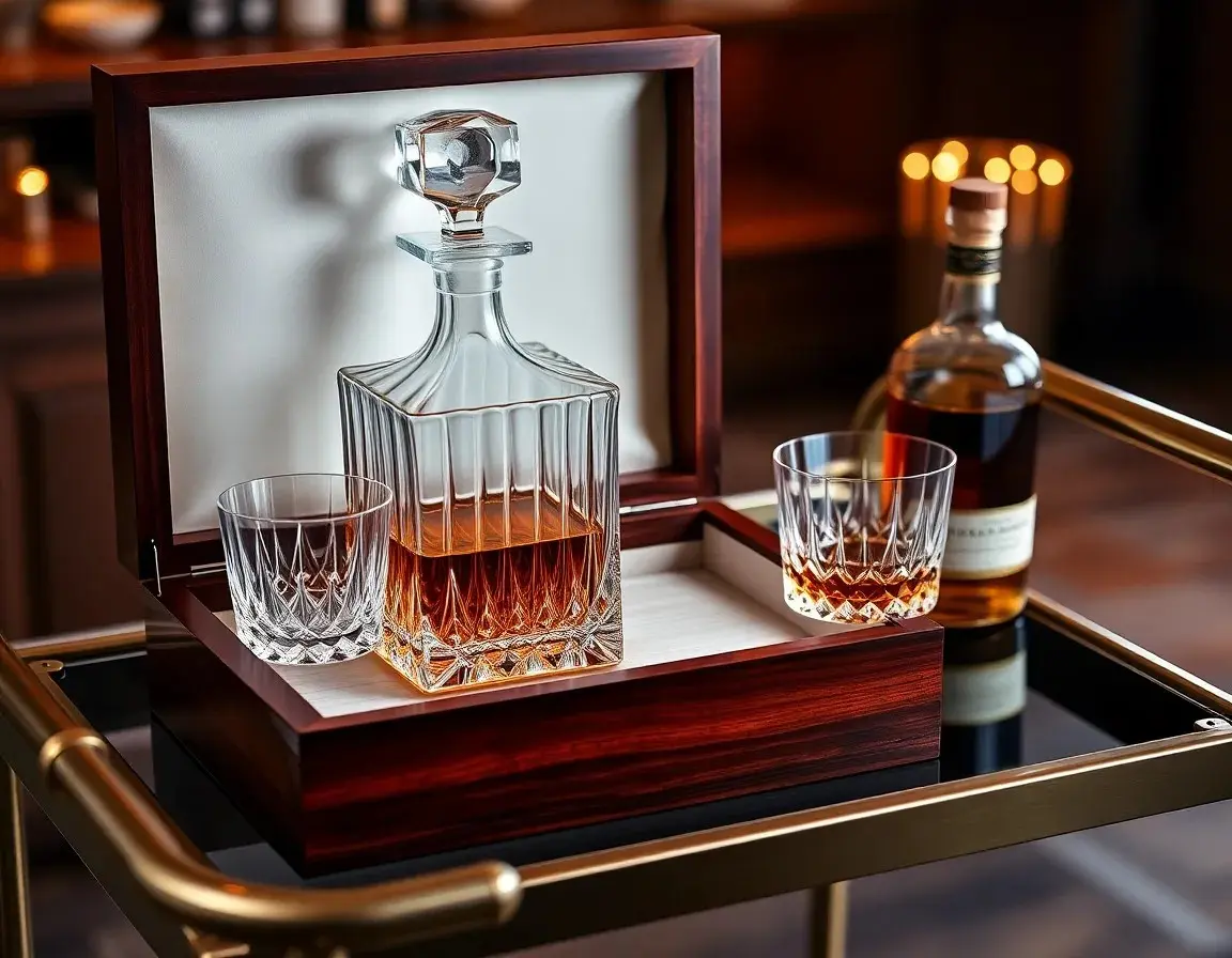 Ensemble de carafe à whisky avec verres