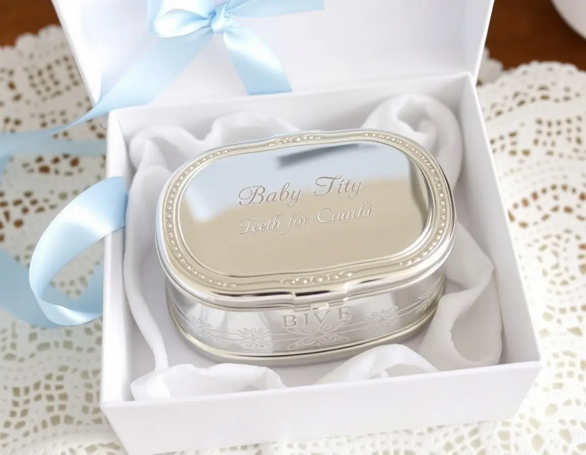 Boîte à Souvenirs Bébé Plaquée Argent