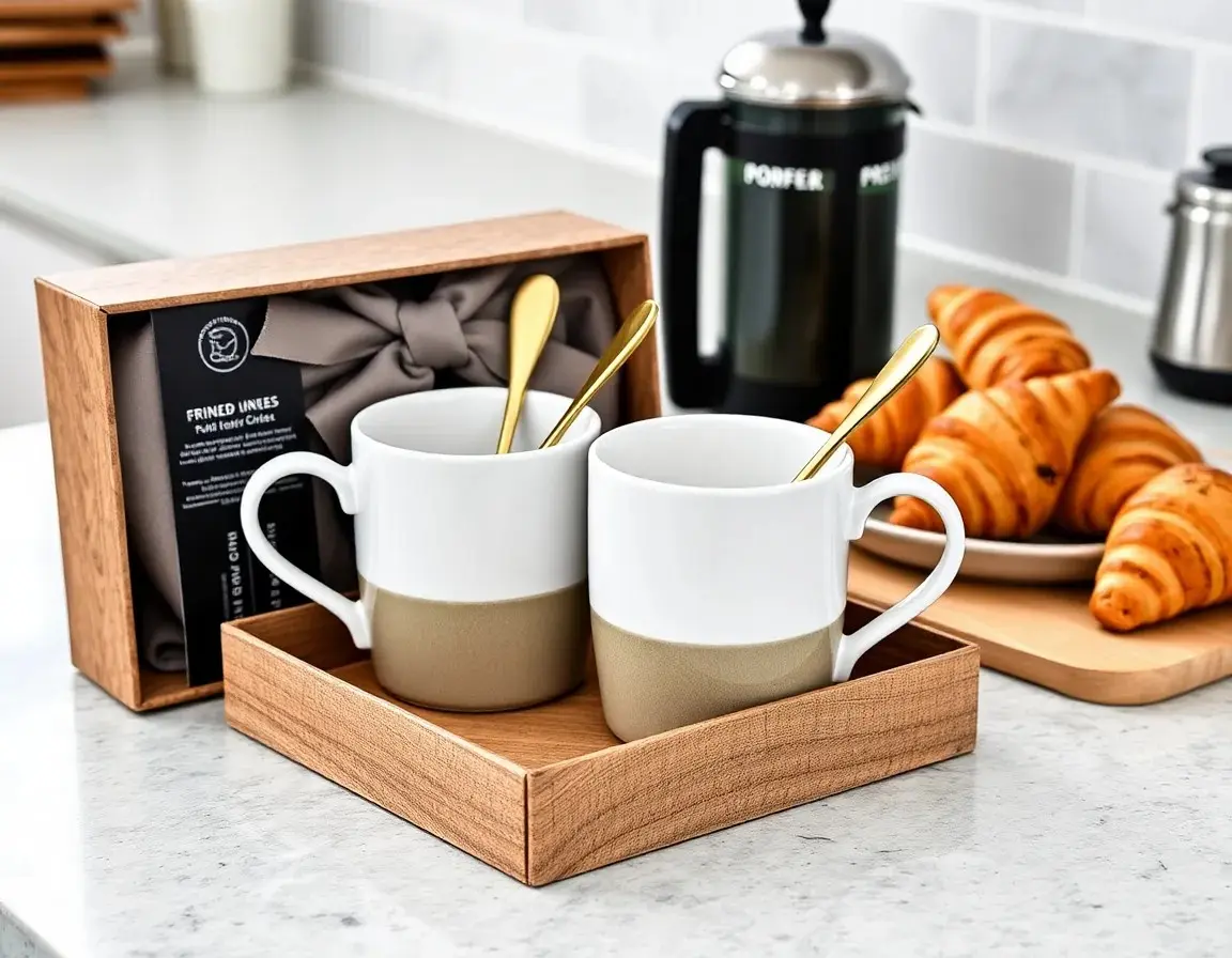 Tasse à café en céramique et cuillère assortie