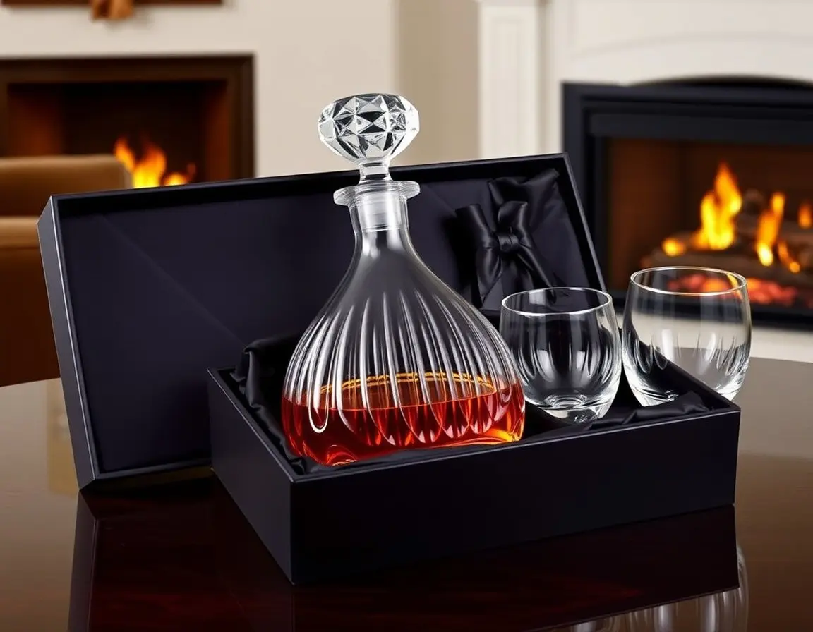 Carafe à Whisky et Verres en Cristal