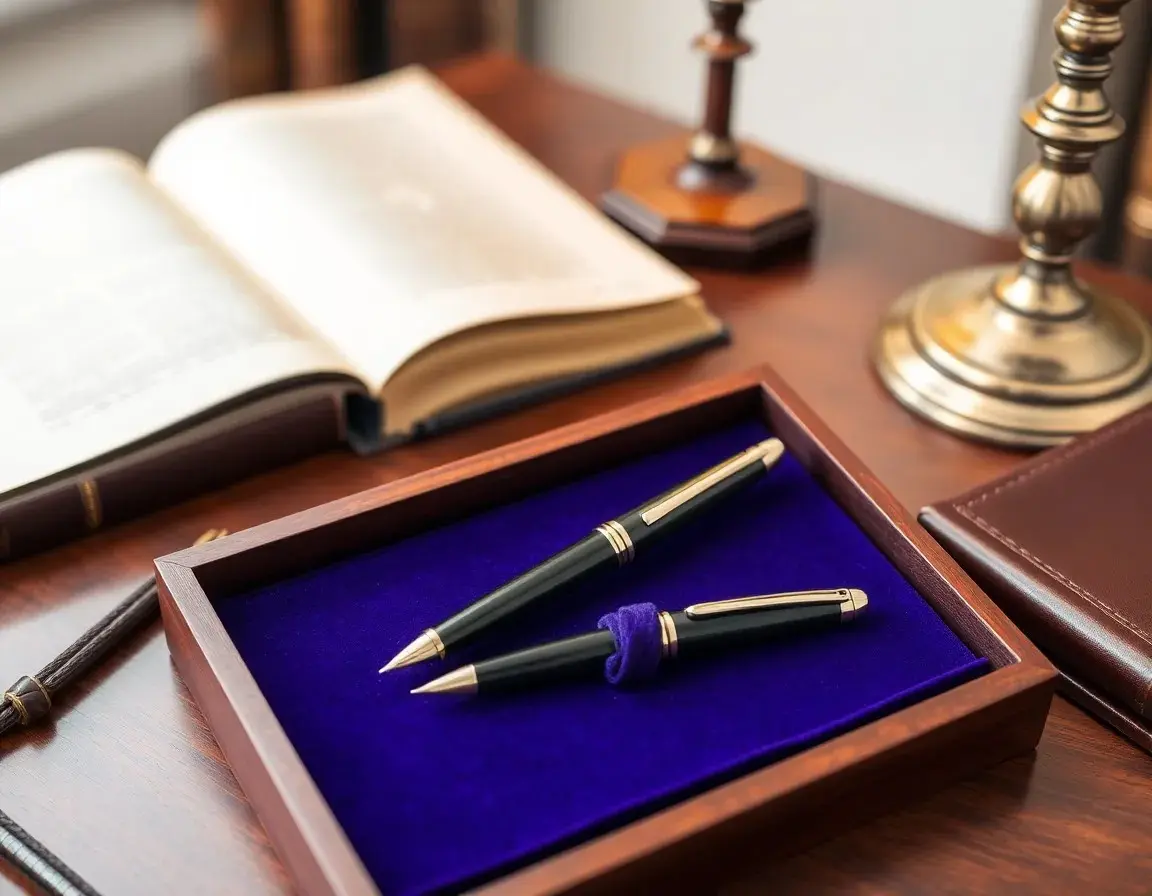 Ensemble stylo-plume et roller de direction