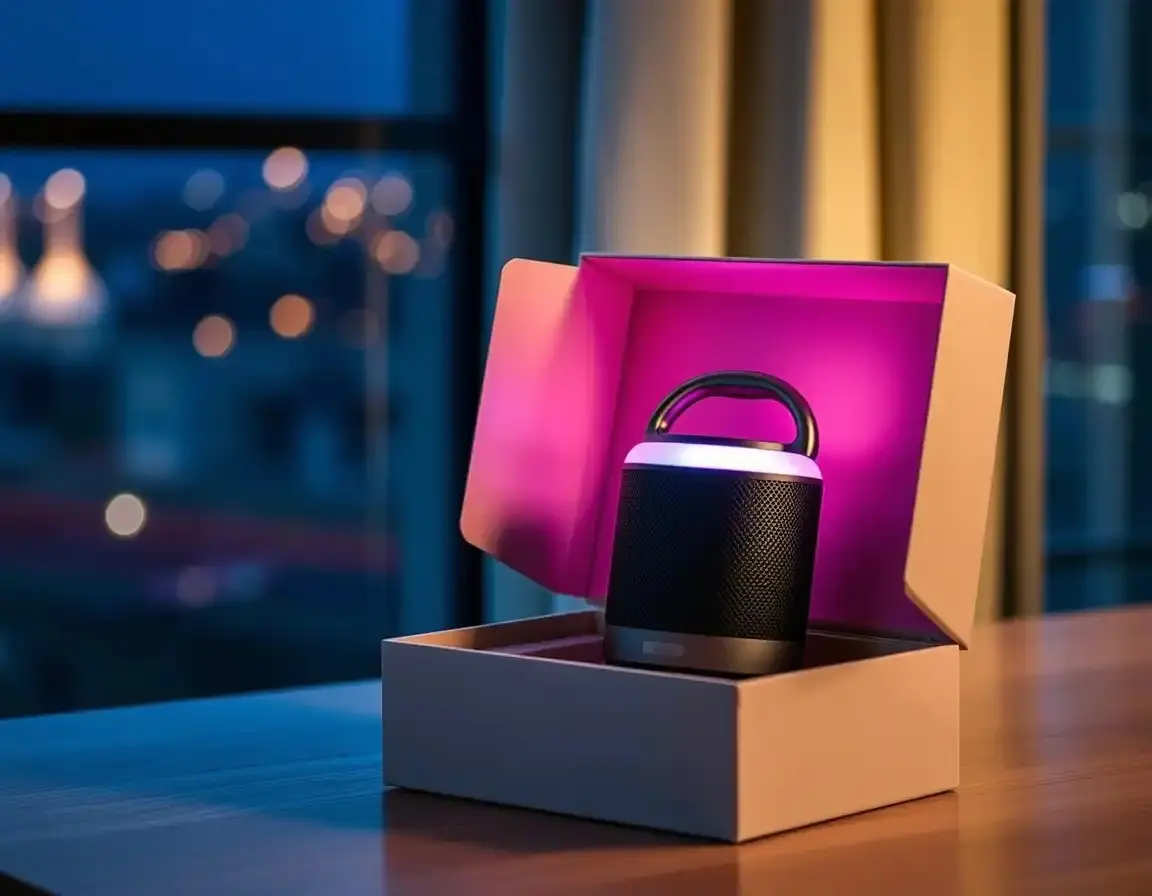 Enceinte Bluetooth portable avec lumière d'ambiance LED