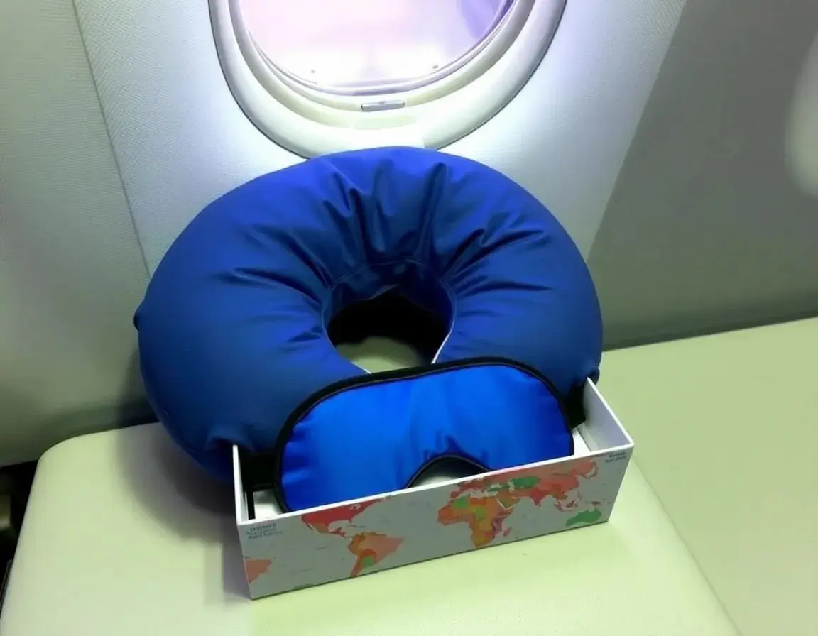 Ensemble Oreiller de Voyage et Masque pour les Yeux