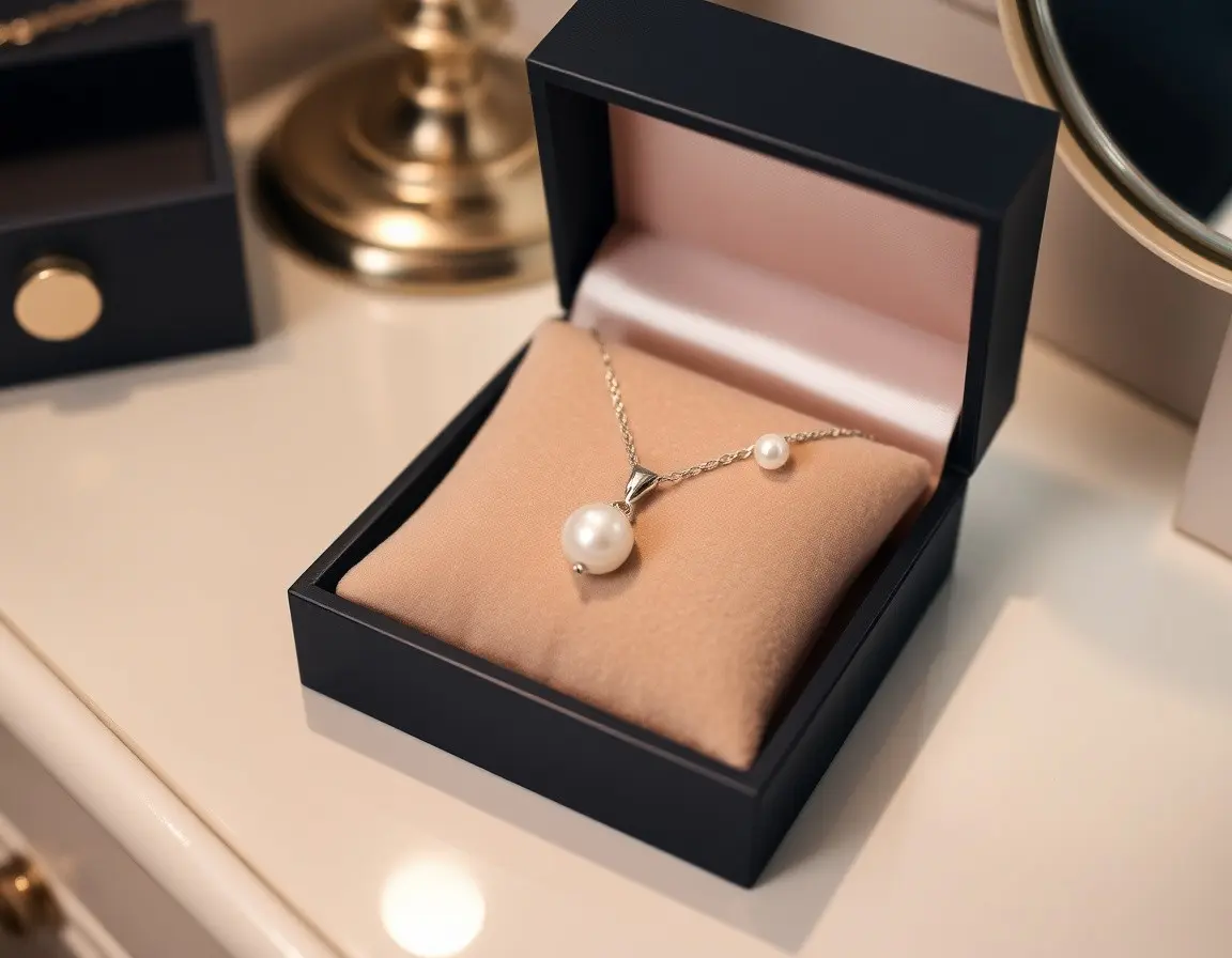 Collier et Boucles d'Oreilles Perles en Argent Sterling