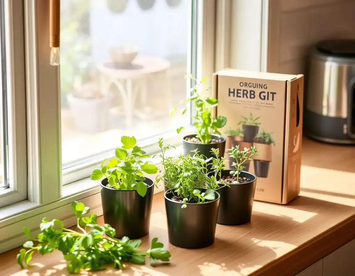 Kit de Jardin d'Herbes Aromatiques d'Intérieur Élégant