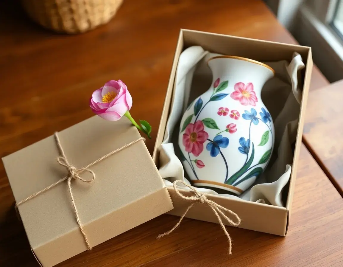 Vase en Céramique Peint à la Main