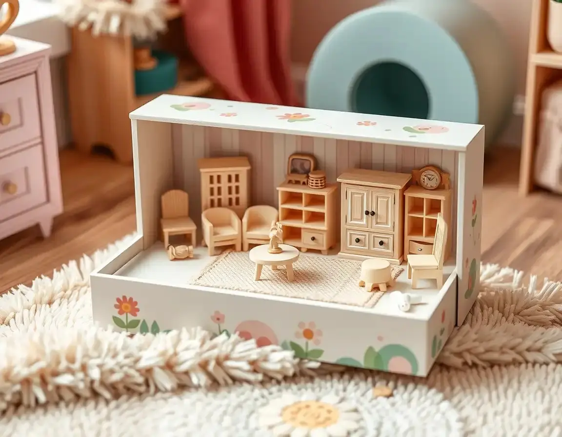 Meubles de maison de poupée en bois