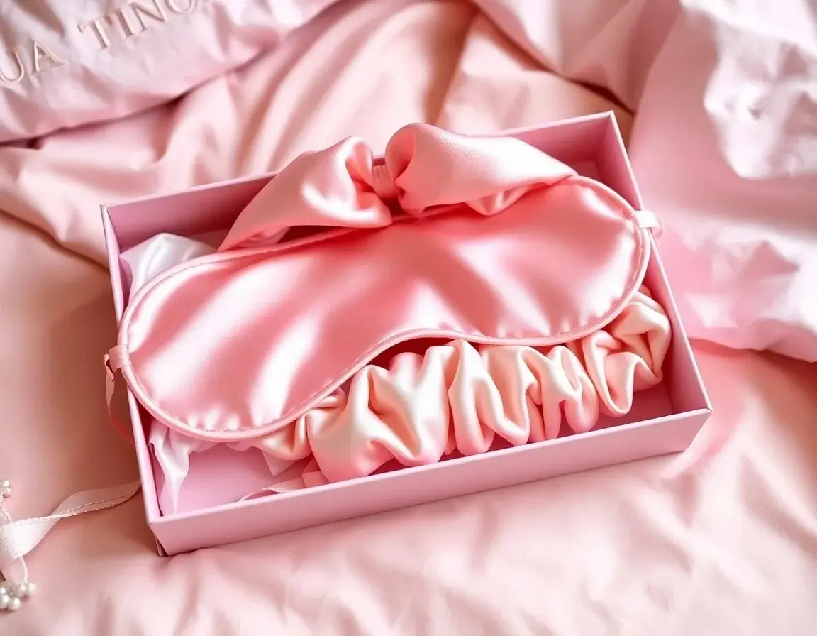 Masque de sommeil et chouchou en soie