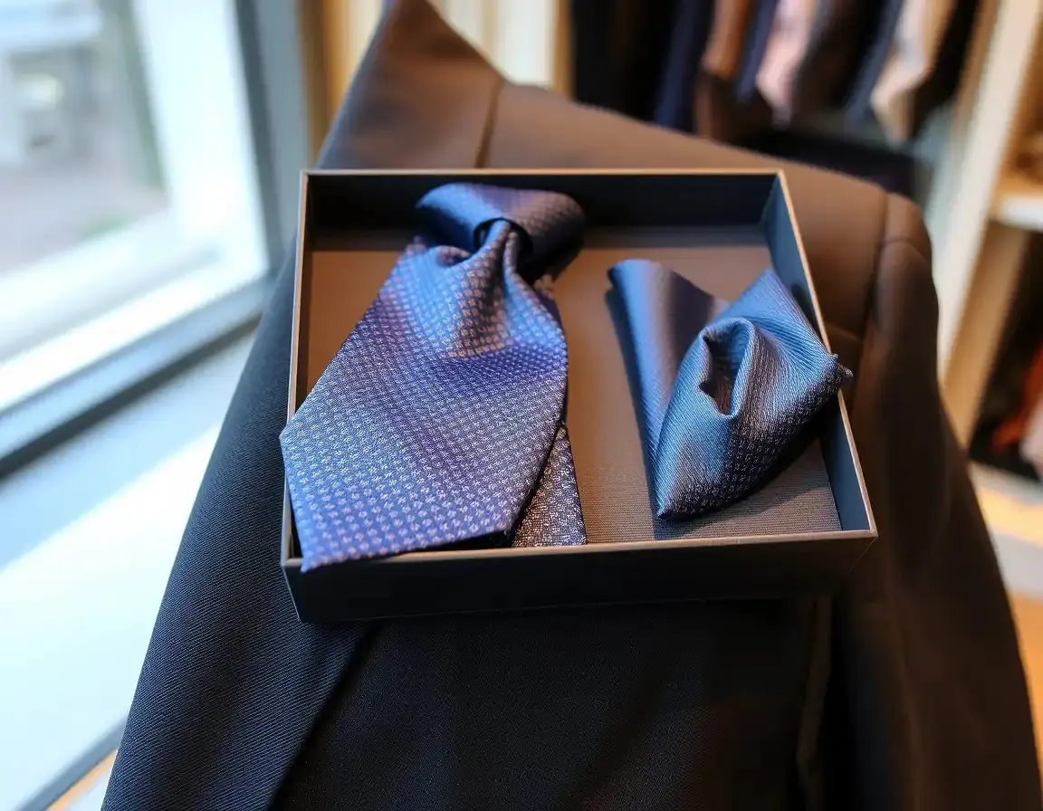 Ensemble Cravate et Pochette en Soie