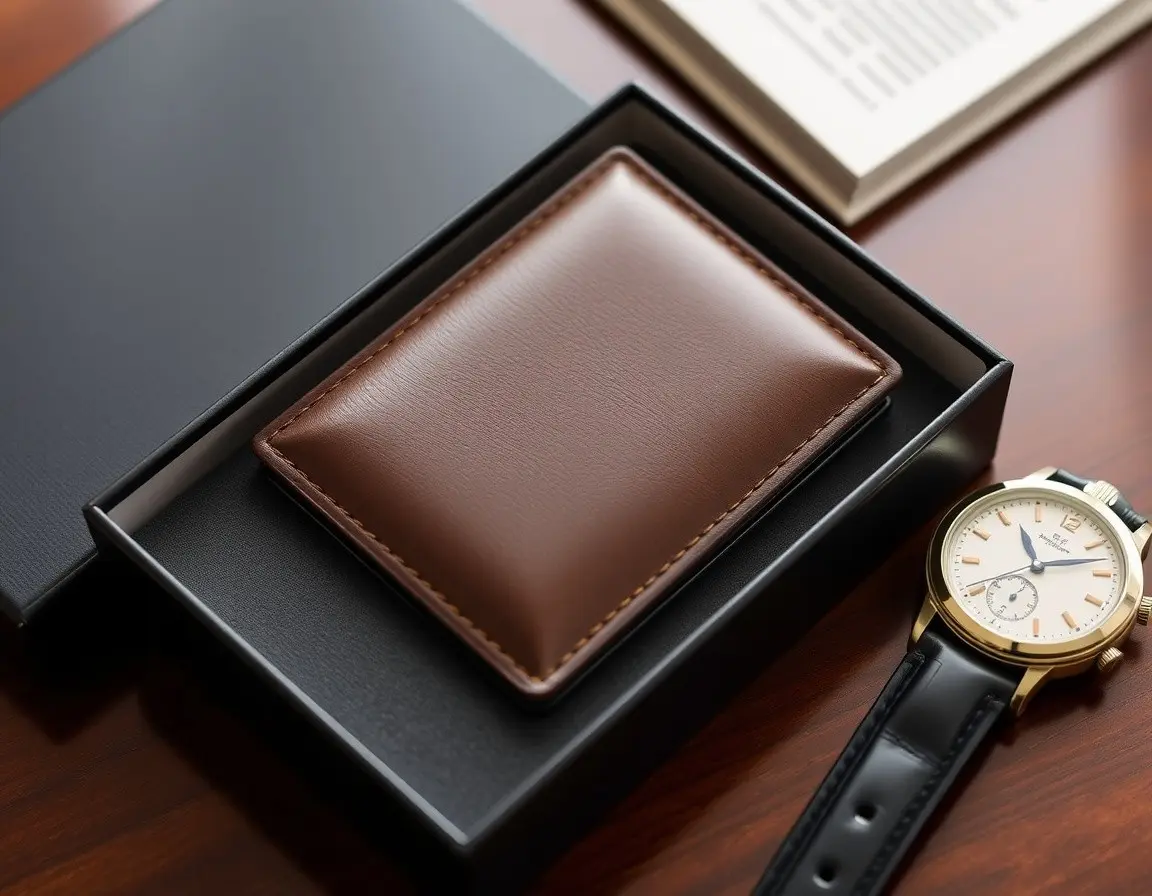 Portefeuille Pliant en Cuir Premium