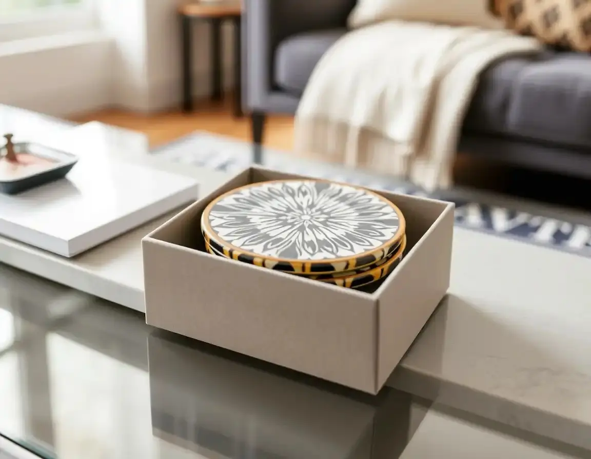 Decorative Ceramic Coaster Set