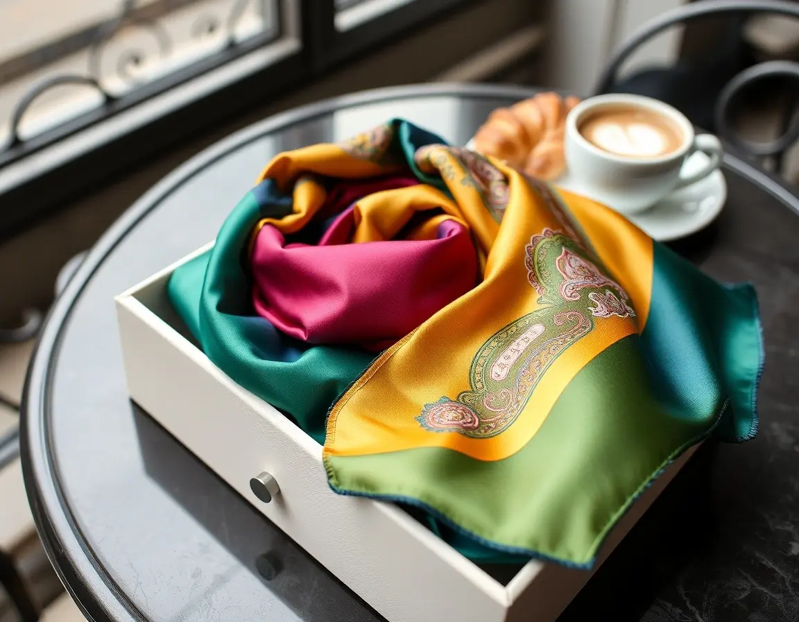 Écharpe Élégnate en Soie Pure