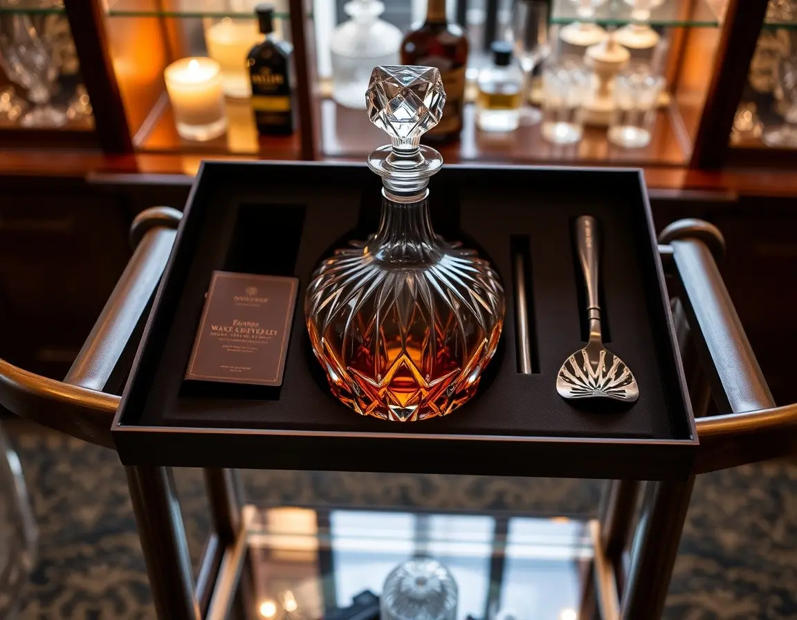 Carafe et Verres à Whiskey en Cristal