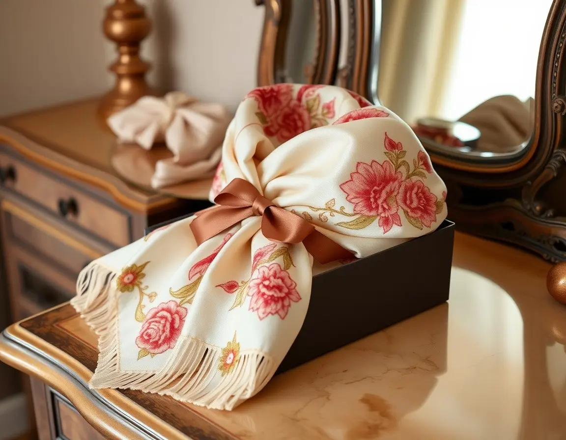 Écharpe à Motif Floral Brodé