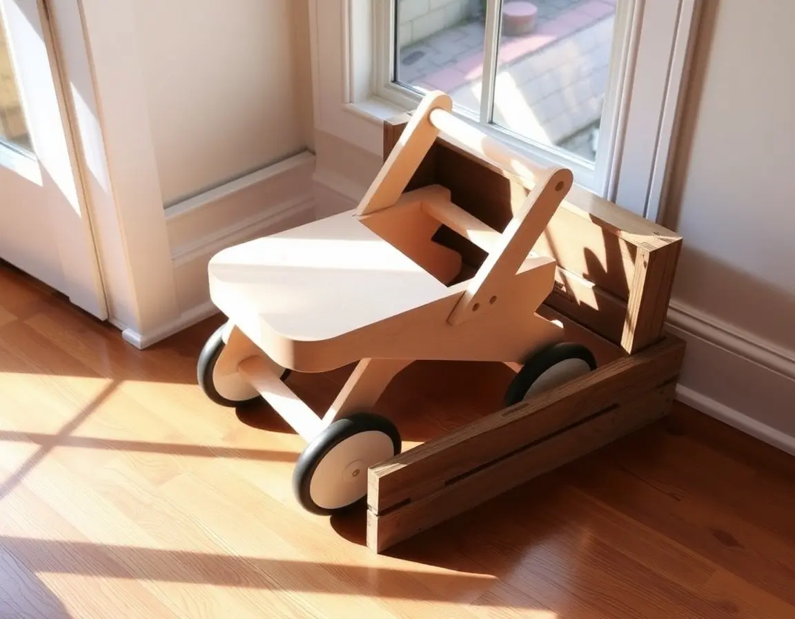 Wooden Baby Push Walker with Activities