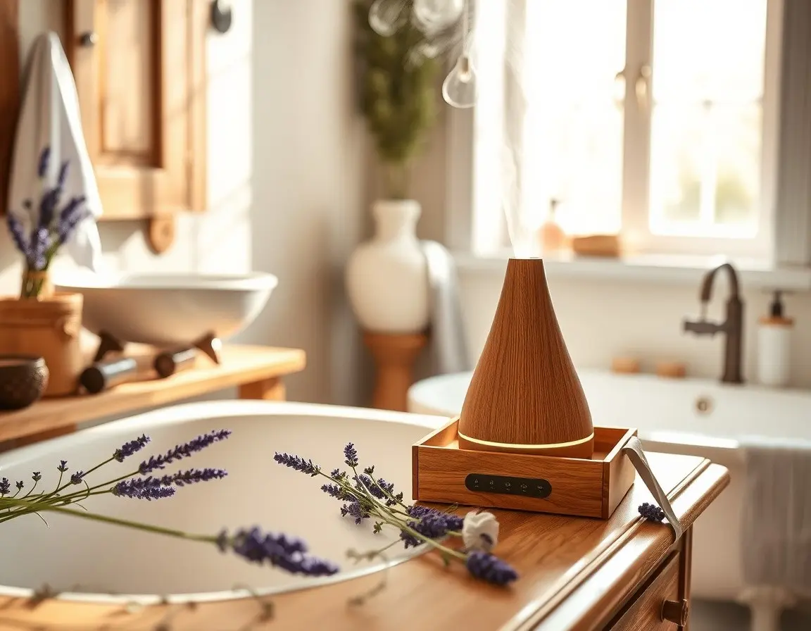 Diffuseur d'arômes électrique élégant avec huiles essentielles