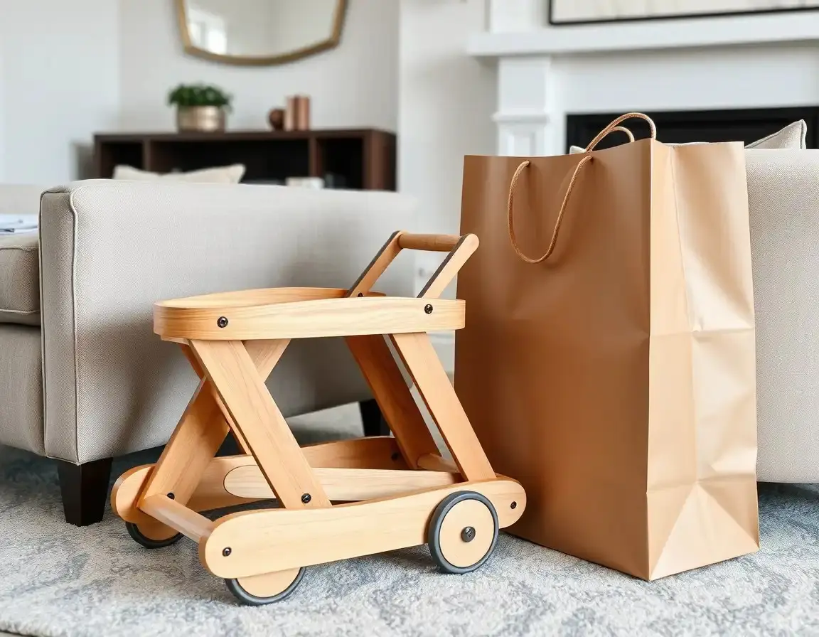 Chariot Pousseur et Porteur en Bois