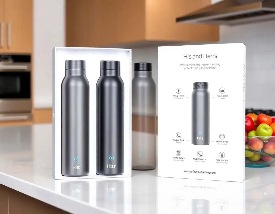 Bouteilles d'eau intelligentes pour couple