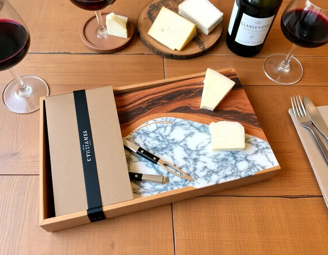 Planche à Fromage Marbre et Bois d'Acacia