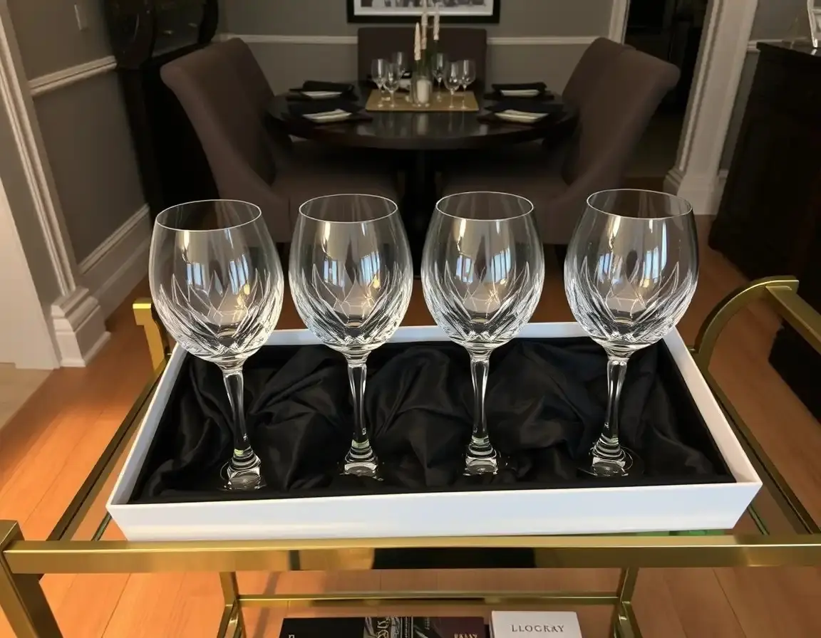Set de 4 Verres à Vin en Cristal sans Plomb