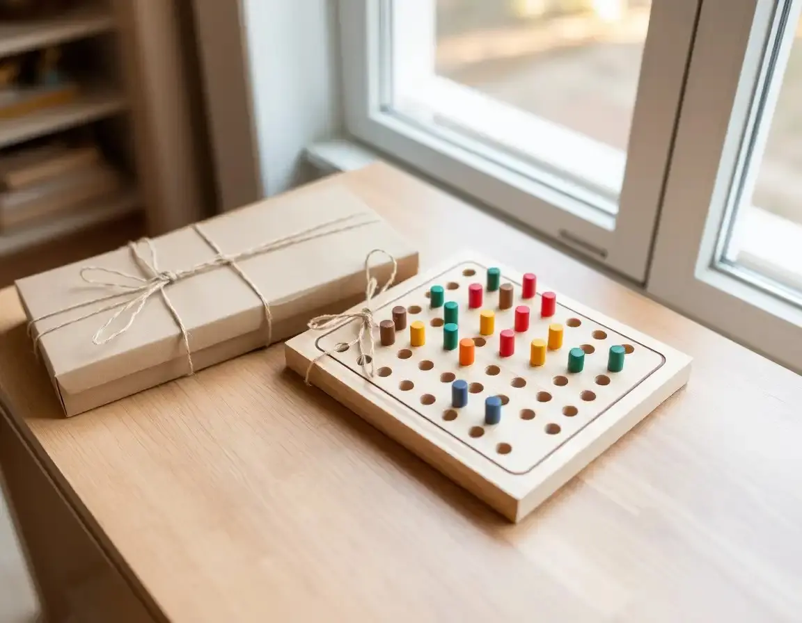 Jeu de Planche à Chevilles Montessori en Bois