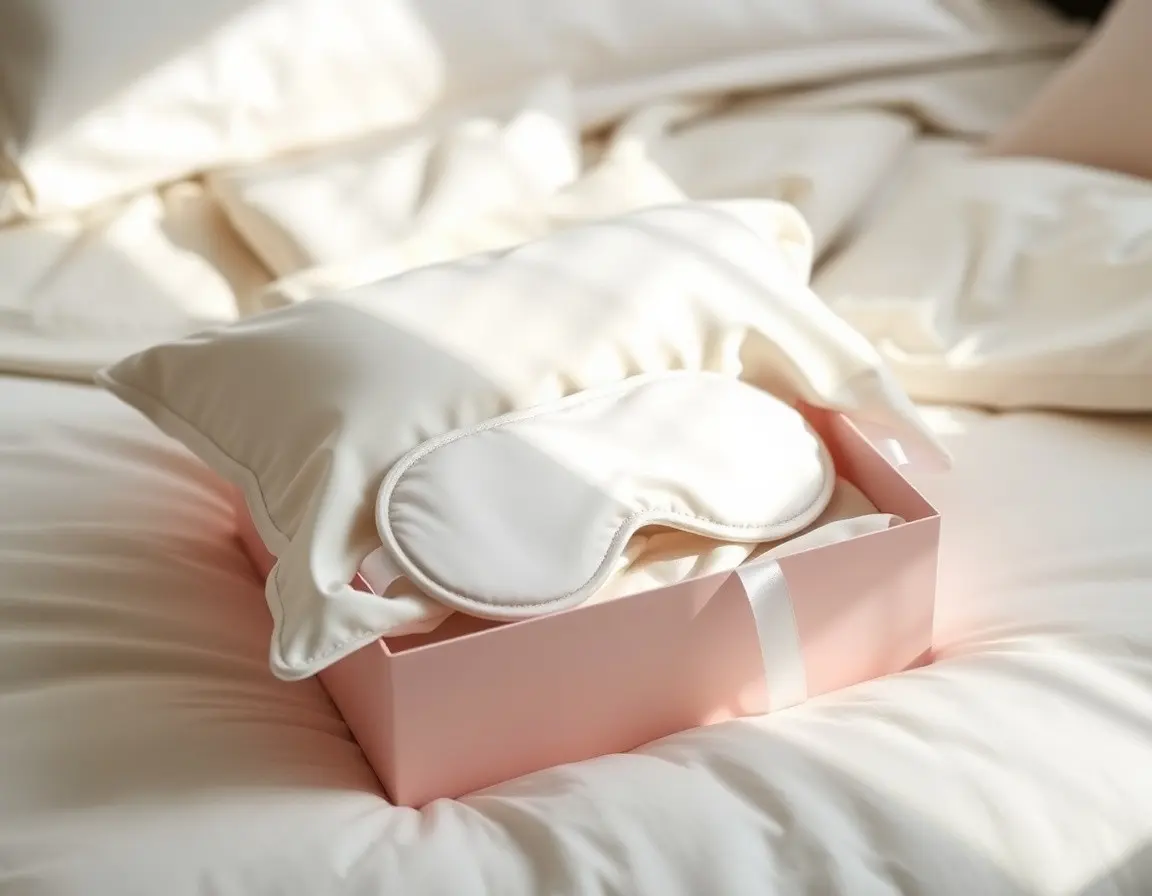 Taie d'Oreiller et Masque en Soie