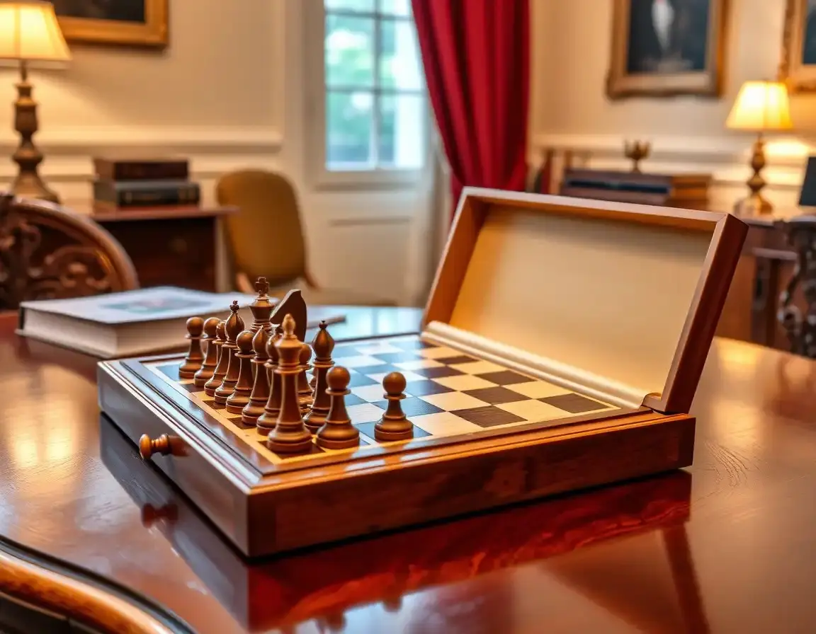 Jeu d'échecs en bois élégant