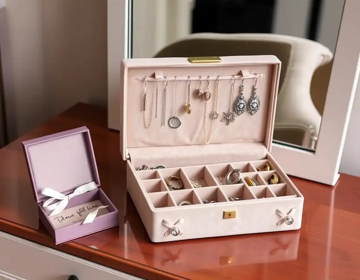 Boîte à bijoux avec multiples compartiments