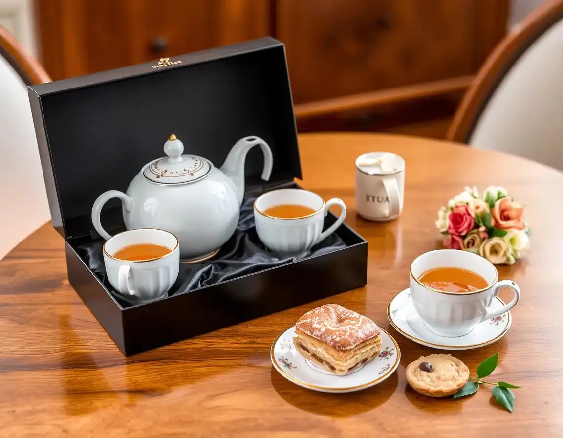Service à thé premium avec théière et tasses